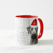 Mug Irish Wolfhound Santa Dog Woof Background (Devant droit)