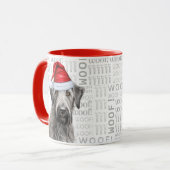 Mug Irish Wolfhound Santa Dog Woof Background (Devant gauche)