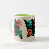Mug Irish Wolfhounds Tweekleurige Koffiemok (Voorkant links)