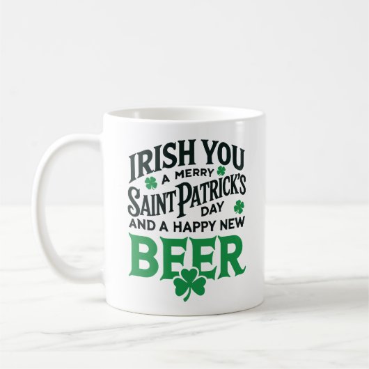Mug Irish You Merry Saint Patrick's Day Happy New Beer (Gauche)