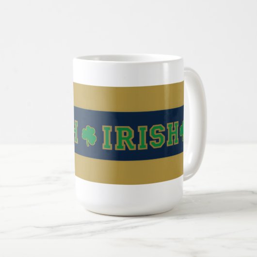 Mug Irlandais Clover bleu et or (Devant droit)