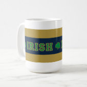 Mug Irlandais Clover bleu et or (Devant gauche)