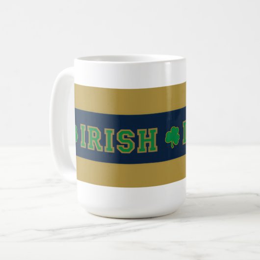 Mug Irlandais Clover bleu et or (Devant gauche)