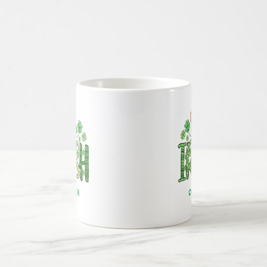 Mug Irlandais Colours Clover Facultatif Nom St Patrick (Centre)