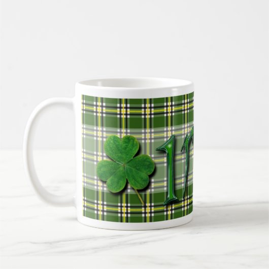 Mug Irlandais Lucky Charming Clover Shamrock Green Tar (Gauche)
