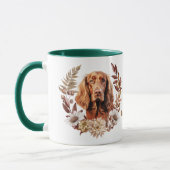 Mug Irlandais Setter Dog Automne Wreath (Gauche)