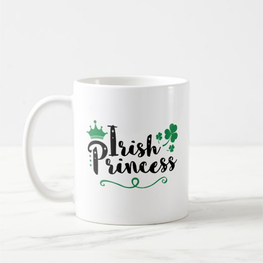 Mug Irlandaise Princesse femmes St Patrick's Day Scrip (Gauche)