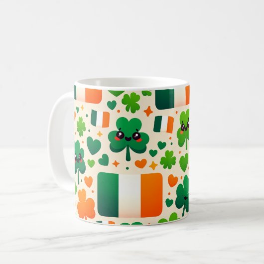 Mug Irlande Drapeau irlandais Shamrock Celtic Jour de (Devant gauche)