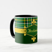 Mug Irlande National Tartan, Personnaliser du nom (Devant gauche)