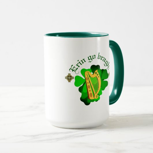 Mug Irlande pour toujours/Erin aller bragh/harpe (Devant droit)