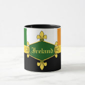 Mug Irlande trèfles verts, ajout monogramme/initiales (Centre)