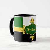 Mug Irlande trèfles verts, ajout monogramme/initiales (Devant gauche)