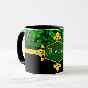 Mug Irlande trèfles verts, Personnaliser avec nom 5
