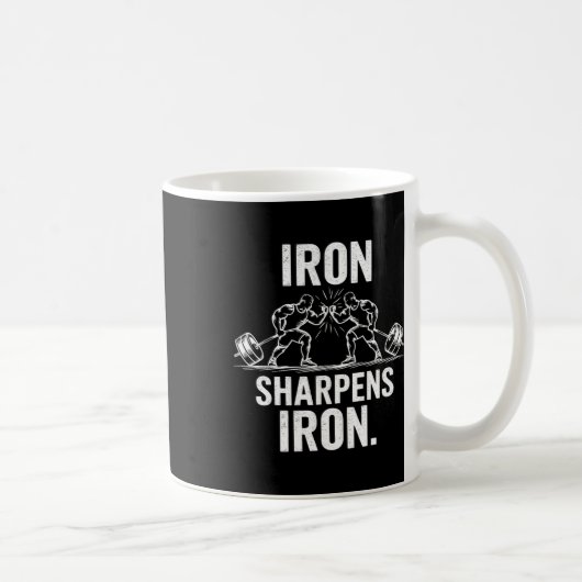 Mug Iron Sharpens Fer - Gym Art Poids Design (Droite)