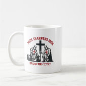Mug Iron Sharpens Iron Bible Scripture Christian Gym W (Gauche)