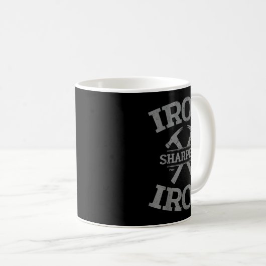 Mug Iron Sharpens Iron Proverbs 27_17 Gym Workout Men  (Devant droit)