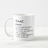 Mug Isaac name, Editable name, Custom name (Gauche)
