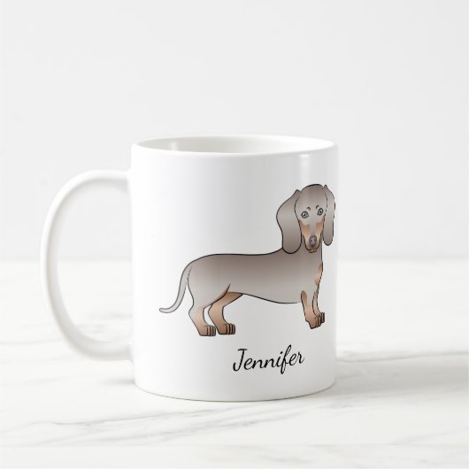 Mug Isabella Et Tan Cheveux Courte Chien Dachshund Nom (Gauche)