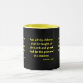 Mug Isaïe 54:13 KJV Bible Écriture Deux Tons (Centre)