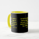 Mug Isaïe 54:13 KJV Bible Écriture Deux Tons (Devant gauche)