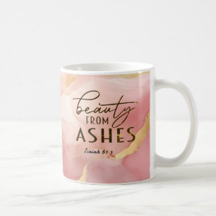 Mug Isaïe 61 3 Beauté de Ashes Bible Verse Rose
