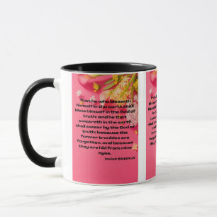 Mug Isaïe 65:16 KJV Bible Écriture Pic Deux Tons