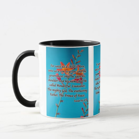 Mug Isaïe 9:6 KJV Bible Écriture Pic Deux Tons (Gauche)