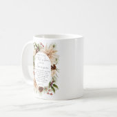Mug Isaïe 9:6 Pour nous le cadre floral ovale de Noël (Devant gauche)