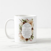 Mug Isaïe 9:6 Pour nous le cadre floral ovale de Noël (Gauche)