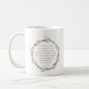 Mug Isaïe 9:6 Verset de la Bible de Noël
