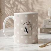 Mug Islamic Wedding Initial Beige Polka Dot Nikah