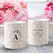 Mug Islamic Wedding Initial Beige Polka Dot Nikah