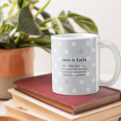 Mug Islamic Wedding Initial Blue Polka Dot Groom