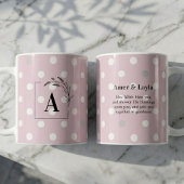 Mug Islamic Wedding Initial Blush Pink Polka Dot Nikah