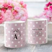Mug Islamic Wedding Initial Blush Pink Polka Dot Nikah
