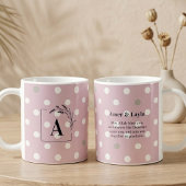 Mug Islamic Wedding Initial Blush Pink Polka Dot Nikah