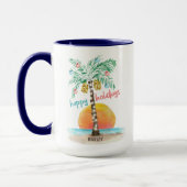 Mug Island Holiday Plage tropicale Palm Tree Noël (Gauche)