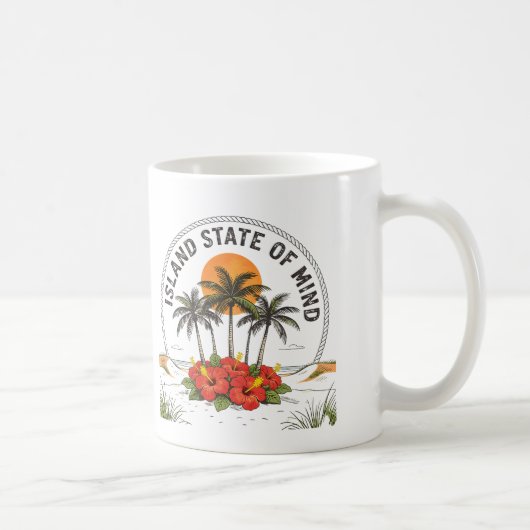Mug Island State of Mind Vintage Tropical HibiscusIsla (Droite)