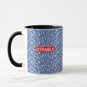 Mug Istanbul Turquie Souvenir Bleu et Blanc