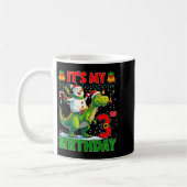 Mug It’s My 3rd Birthday Xmas Snowman Riding Dinosaur  (Gauche)