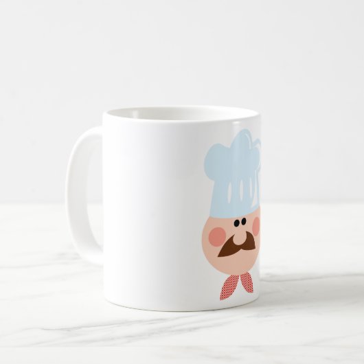 Mug Italian Chef Face with Mustache and Hat (Devant gauche)