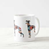 Mug Italian Greyhound Geo Pattern Silhouette - Plaid (Devant droit)