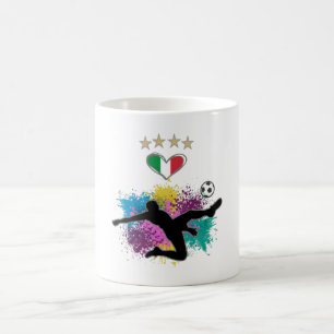 Mug Italie Football Fan Chemise Drapeau de football