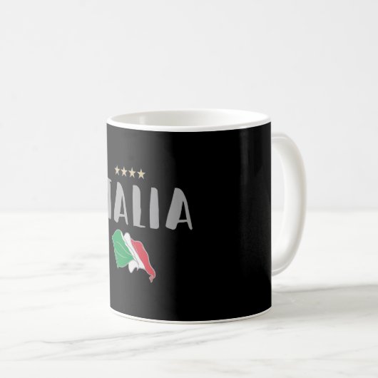 Mug Italie Football Fan Shirt Drapeau (Devant droit)