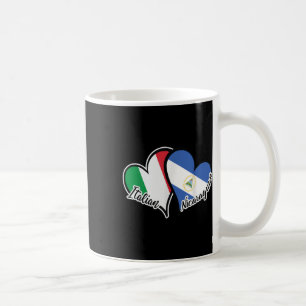 Mug Italie Nicaragua Drapeau Coeur moitié Italien moit