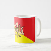 Mug Italie - Sicile - Drapeau Sicile - (Devant droit)