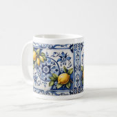 Mug Italien Amalfi bleu carrelage blanc et citrons (Devant gauche)