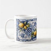 Mug Italien Amalfi bleu carrelage blanc et citrons (Gauche)