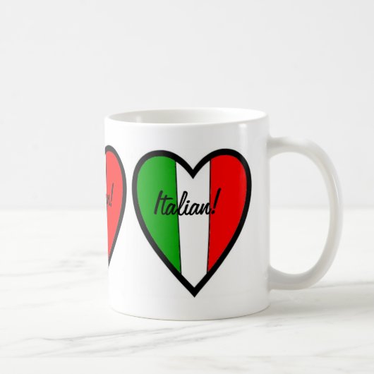 Mug Italien-Drapeau d'Italie-Coeur (Droite)