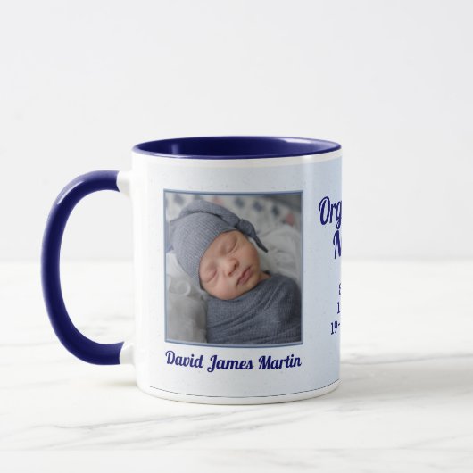 Mug Italien Fière Grand-Mère Bébé Bleu 2 Photo (Gauche)